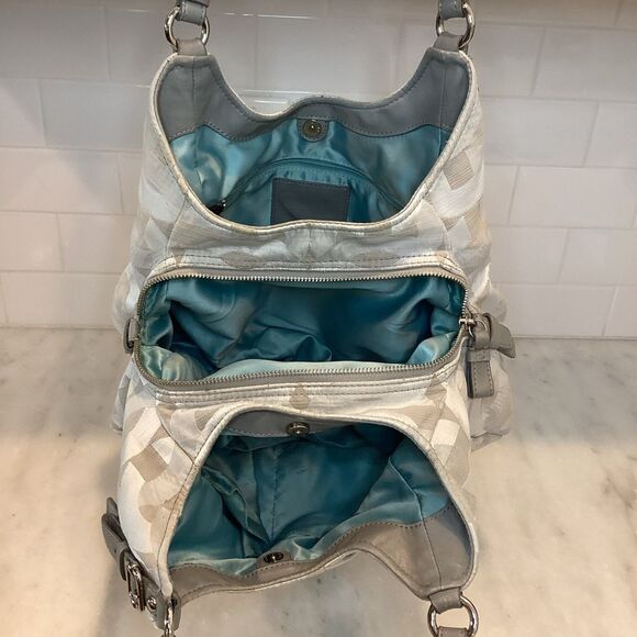 Coach Maggie Madison Shantung Chainlink Hobo Shoulder Bag - HTF - Picture 12 of 16